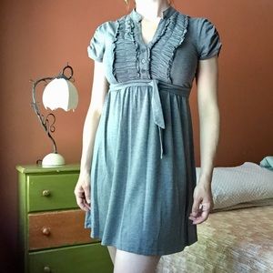 Babydoll Ruffle Henley Jersey Dress